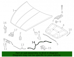 Kia K5 21-26 rear hood release cable