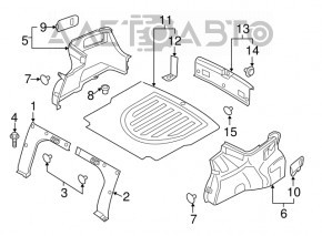 Trunk opening trim Hyundai Elantra AD 17-18 black