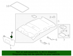 Subaru Forester 25-26 passenger sun visor mounting hook