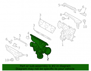 Turbine assembly with manifold left Porsche Macan 15-18 3.0T