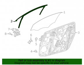 Front left door glass seal for Mercedes X247 GLB 20-26