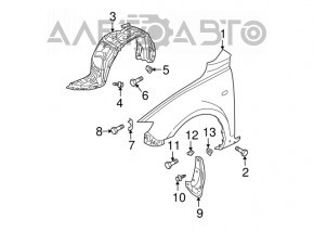 Front right mudguard Mazda3 03-08