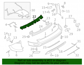 Ford Escape MK3 13-19 rear bumper absorber cracked, missing element