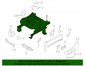 Lincoln MKC 15-19 passenger seat tilt motor without frame