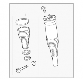 Front right air shock absorber for Land Rover Range Rover Sport 13-22 with adaptive suspension, 2.0, 3.0, 5.0