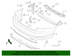 Right rear bumper molding for VW Jetta 19-21 R-line