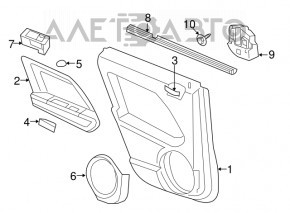 Jeep Patriot 11-17 black rear left door panel