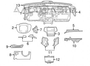 Jeep Grand Cherokee WK2 11-13 front dashboard without airbag