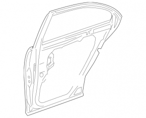Door bare rear right Mercedes W221 long silver
