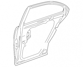 Door bare rear right Mercedes W221 long silver
