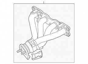 Exhaust manifold with catalytic converter Hyundai Sonata 11-15