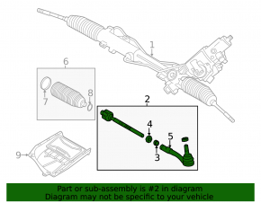 Steering rod with tip right BMW 5 F10 11-16
