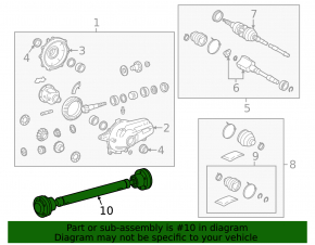 Driveshaft front driveshaft Lexus IS 14-20 AWD boot torn
