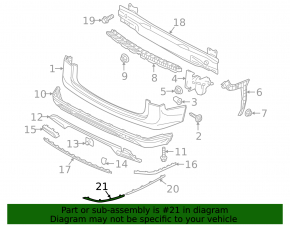 Rear bumper reflector, outer left, VW Atlas 21-25