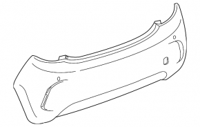 Rear bumper, bare, Chevrolet Spark 16-22, without parking sensors.