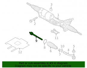 Left steering rod Audi A6 C7 12-18 torn boot