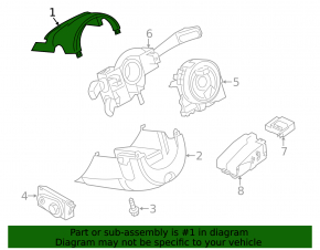 Steering column cover Audi A6 C7 12-18 complete, black