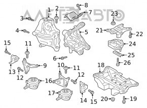 Right engine mount Audi Q7 17-19 3.0T