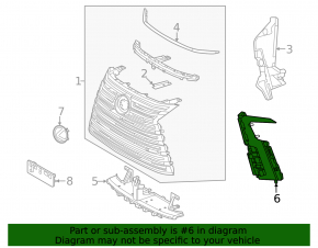 Right front bumper trim for Lexus LX 22-26