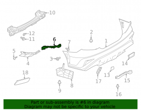 Left rear bumper mount for Subaru WRX 22-26