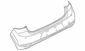 Bare rear bumper VW Golf 15-17 without parking sensor