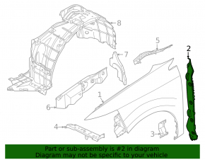 Left door-wing seal for Nissan Murano 25-26