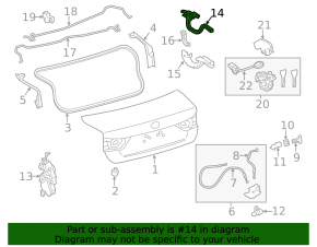 Right trunk lid hinge for Lexus GS 13-19