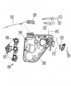Door panel inner rear right Jeep Grand Cherokee WK2 11-21