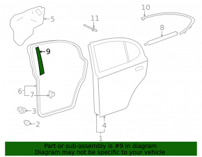 Rear right side door trim for Lexus IS250 IS300 IS350 06-14