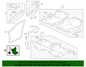 Front pillar trim lower right Honda Accord 13-17 black