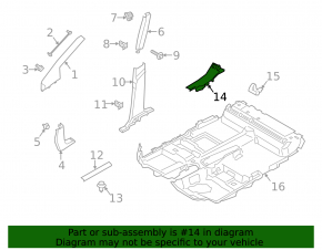 Door sill trim rear right Ford Transit Connect MK2 13-
