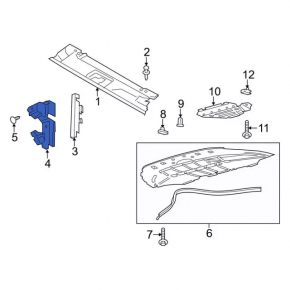 Radiator deflector left Ford Mustang mk6 15-17 5.0, 2.3T, 3.7 for adaptive cruise