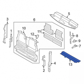 Lower central radiator deflector Ford Edge 19-24 2.0T, 2.7T