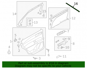 Glass seal inside rear right door Ford Explorer 20-