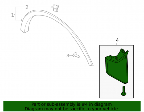 Rear mudguard mudguard right Ford Escape MK4 20-24 structure