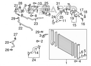 Radiator bracket upper right Toyota Prius V 12-17
