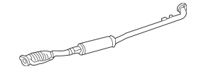 Exhaust line, middle section with catalytic converter, Lexus ES300 ES330, with muffler and nozzle