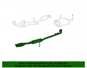 Exhaust line, middle section with catalytic converter, Lexus ES300 ES330, with muffler and nozzle
