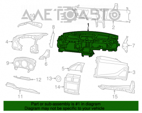 Dashboard front panel without AIRBAG Chrysler 200 11-14