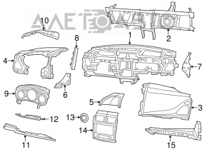 Dashboard front panel without AIRBAG Chrysler 200 11-14