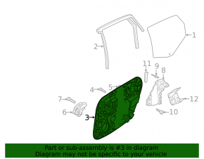 Window lifter with motor rear right Volvo V90 17-22 usa with panel