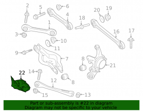 Rear left control arm pad for spring BMW 3 F30 12-18