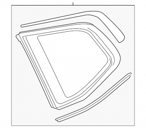 Rear left blind glass window VW Atlas 18-24 1 chrome