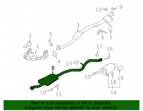 Exhaust line middle part with catalytic converter Subaru Outback 10-14 2.5