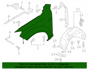 Front right wing Audi Q7 4L 10-15