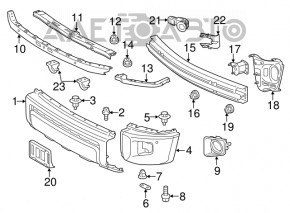Right front bumper reinforcement fang for Toyota Sequoia 2008-2016