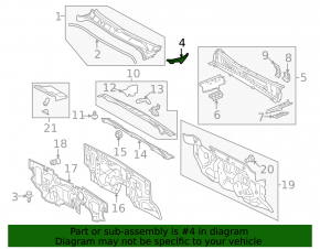 Left windshield wiper seal for Toyota Tundra 14-21