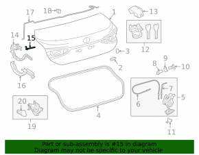 Left trunk lid shock absorber for Lexus ES 19-26