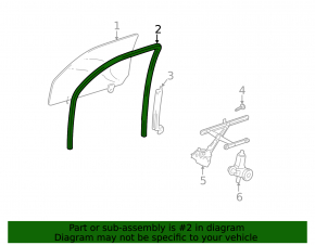 Front left glass seal for Lexus RX300 RX330 RX350 RX400h 04-08