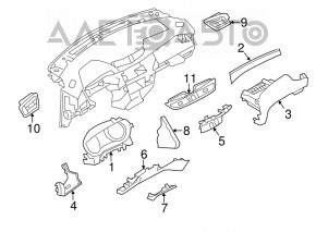 Central air duct Nissan Rogue 14-20